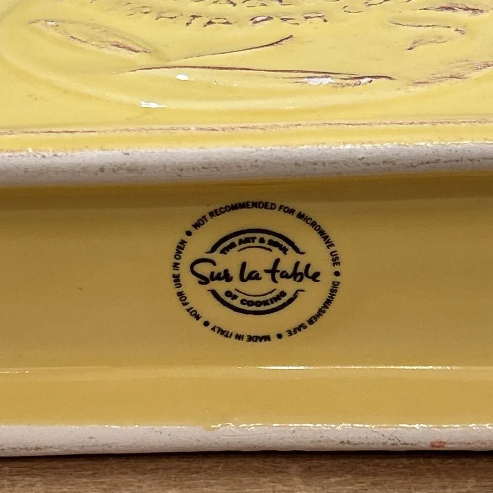 Sur La Table Ceramic Yellow Napkin Holder Italy Farmhouse Country Dining